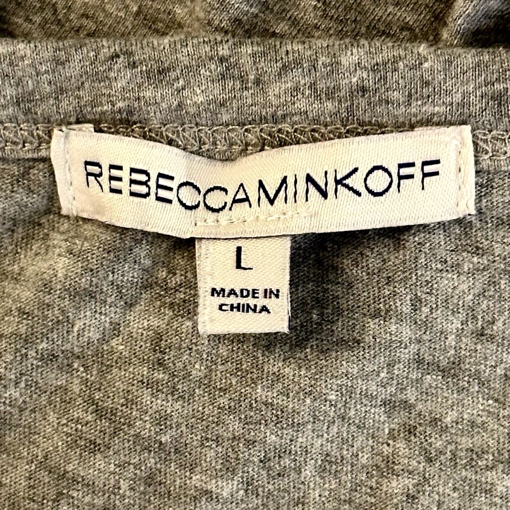 Rebecca Minkoff Brushed Cotton Asymmetric Ruffle Top Sz L - Picture 5 of 9